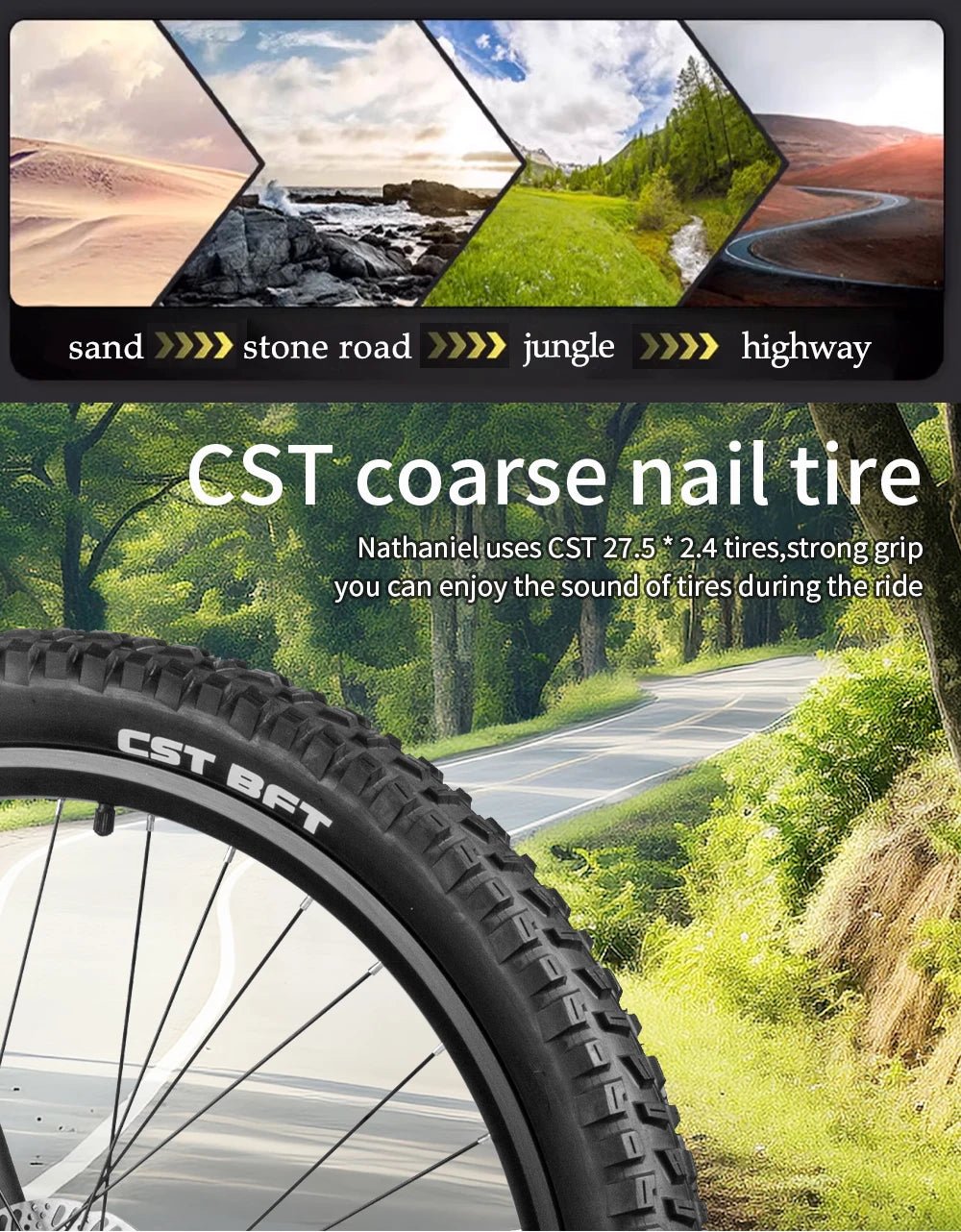 Nathaniel E - Bike,1000W Brushless Motor,27.5"Adult E - Mountain Bike,45Ah large capacity batteries,7 speed,45KM/H,Outdoor Trip Bike - Prime Devine Supply14:200002984Grey-45Ah;200007763:201336100Grey - 45Ah