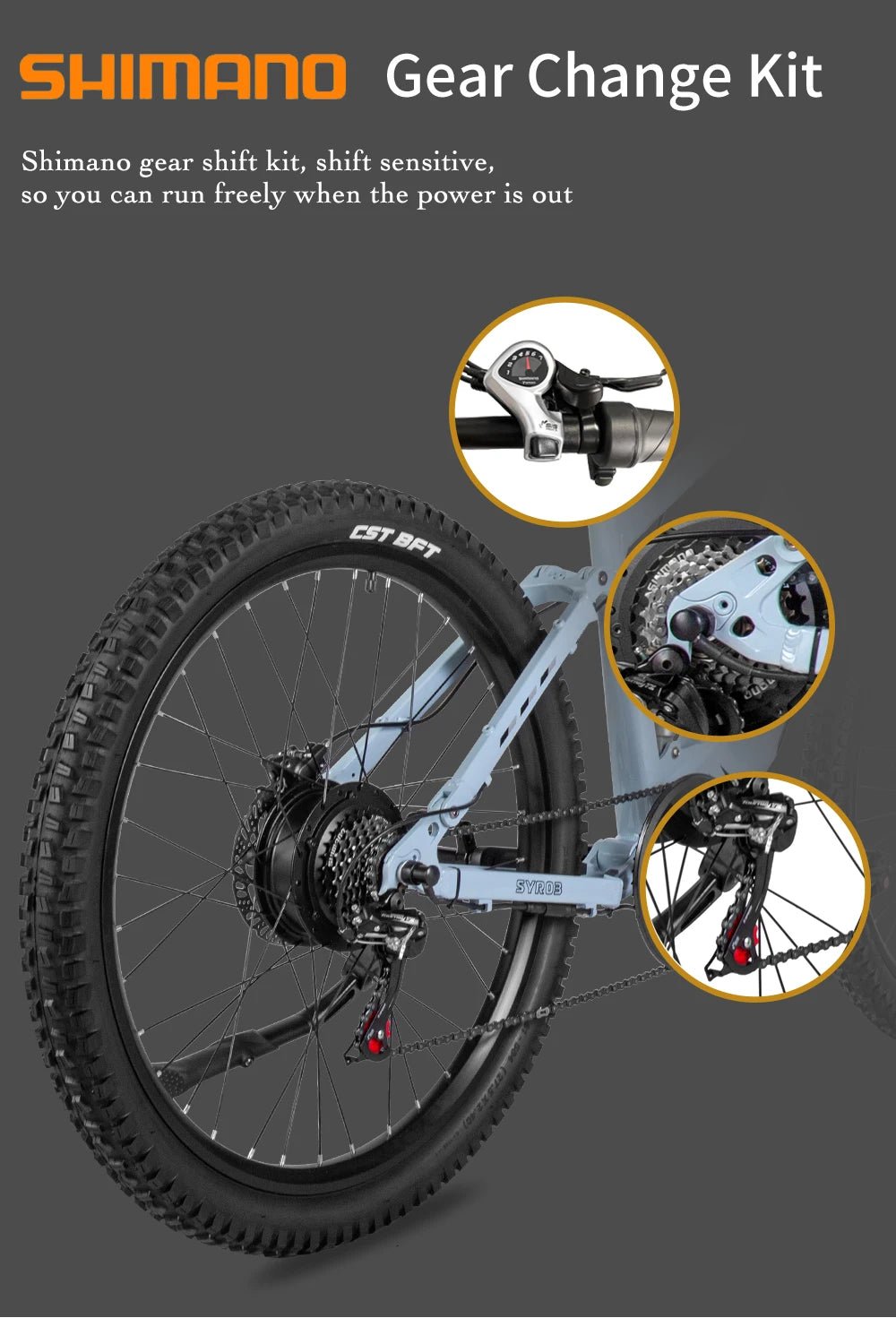 Nathaniel E - Bike,1000W Brushless Motor,27.5"Adult E - Mountain Bike,45Ah large capacity batteries,7 speed,45KM/H,Outdoor Trip Bike - Prime Devine Supply14:200002984Grey-45Ah;200007763:201336100Grey - 45Ah