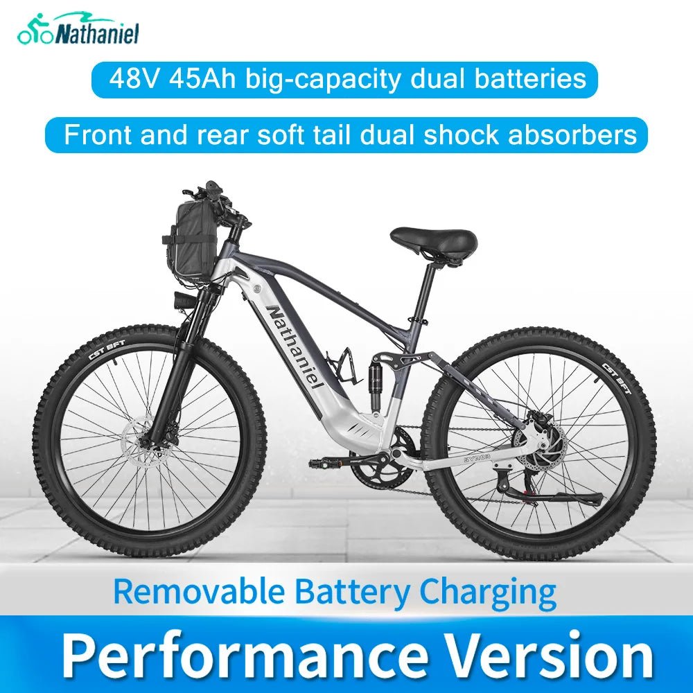 Nathaniel E - Bike,1000W Brushless Motor,27.5"Adult E - Mountain Bike,45Ah large capacity batteries,7 speed,45KM/H,Outdoor Trip Bike - Prime Devine Supply14:200002984Grey-45Ah;200007763:201336100Grey - 45Ah