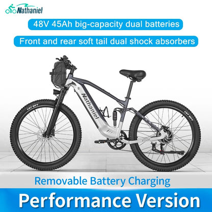 Nathaniel E - Bike,1000W Brushless Motor,27.5"Adult E - Mountain Bike,45Ah large capacity batteries,7 speed,45KM/H,Outdoor Trip Bike - Prime Devine Supply14:200002984Grey-45Ah;200007763:201336100Grey - 45Ah
