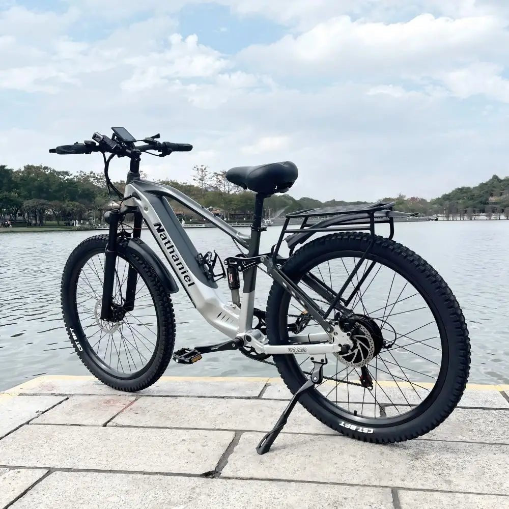 Nathaniel E - Bike,1000W Brushless Motor,27.5"Adult E - Mountain Bike,45Ah large capacity batteries,7 speed,45KM/H,Outdoor Trip Bike - Prime Devine Supply14:200002984Grey-45Ah;200007763:201336100Grey - 45Ah