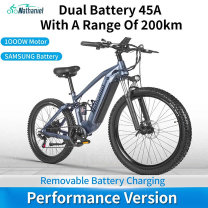 Nathaniel E - Bike,1000W Brushless Motor,27.5"Adult E - Mountain Bike,45Ah large capacity batteries,7 speed,45KM/H,Outdoor Trip Bike - Prime Devine Supply14:200002984Grey-45Ah;200007763:201336100Grey - 45Ah