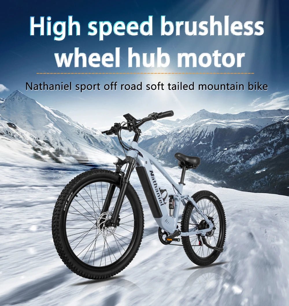 Nathaniel E - Bike,1000W Brushless Motor,27.5"Adult E - Mountain Bike,45Ah large capacity batteries,7 speed,45KM/H,Outdoor Trip Bike - Prime Devine Supply14:200002984Grey-45Ah;200007763:201336100Grey - 45Ah