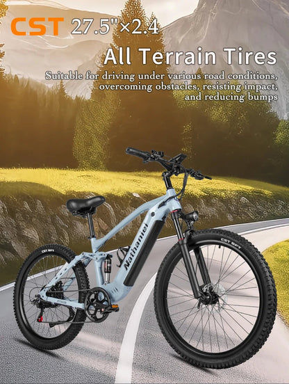 Nathaniel E - Bike,1000W Brushless Motor,27.5"Adult E - Mountain Bike,45Ah large capacity batteries,7 speed,45KM/H,Outdoor Trip Bike - Prime Devine Supply14:200002984Grey-45Ah;200007763:201336100Grey - 45Ah