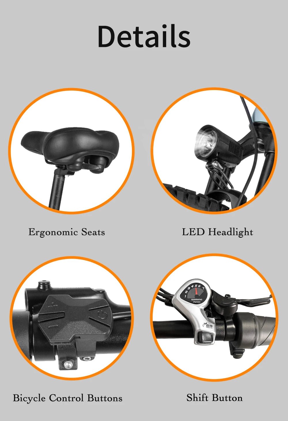 Nathaniel E - Bike,1000W Brushless Motor,27.5"Adult E - Mountain Bike,45Ah large capacity batteries,7 speed,45KM/H,Outdoor Trip Bike - Prime Devine Supply14:200002984Grey-45Ah;200007763:201336100Grey - 45Ah