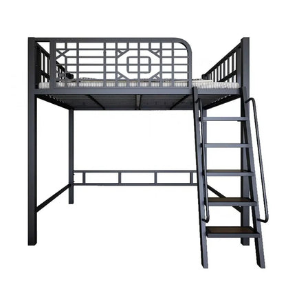 New Chinese - style loft bed elevated sheet upper floor small apartment children's apartment iron frame - Prime Devine Supply14:200006152Black ladder right sBlack ladder right s