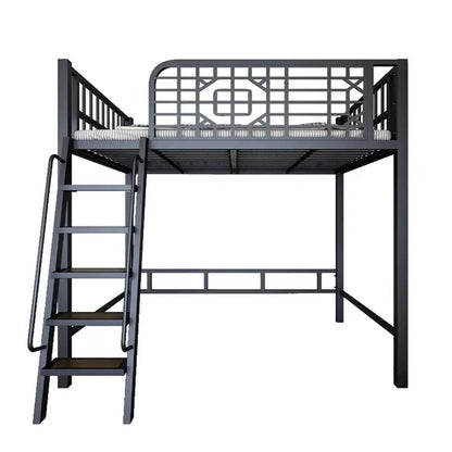 New Chinese - style loft bed elevated sheet upper floor small apartment children's apartment iron frame - Prime Devine Supply14:175Left side of black lLeft side of black l