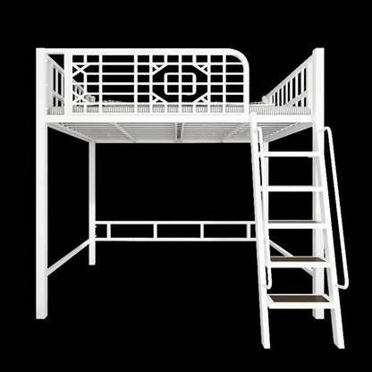New Chinese - style loft bed elevated sheet upper floor small apartment children's apartment iron frame - Prime Devine Supply14:200000195White ladder right sWhite ladder right s