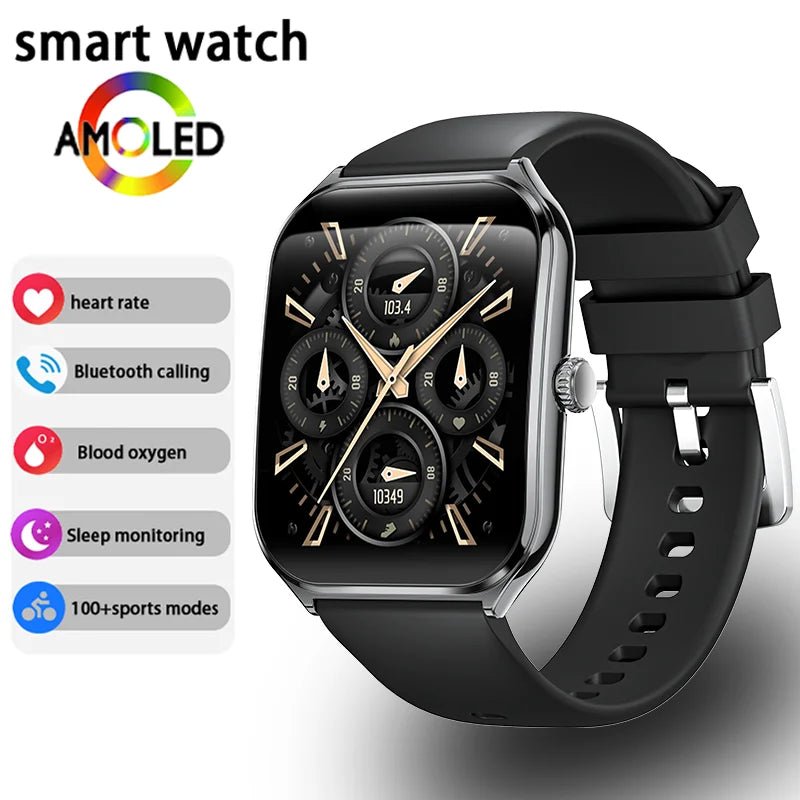 New Ultra Thin Smart Watch men 1.96" AMOLED 360*360 HD Pixel Display Always Show Time Call Reminder Smartwatch Ladies For huawei - Prime Devine Supply14:29Black silicone tapeBlack silicone tape