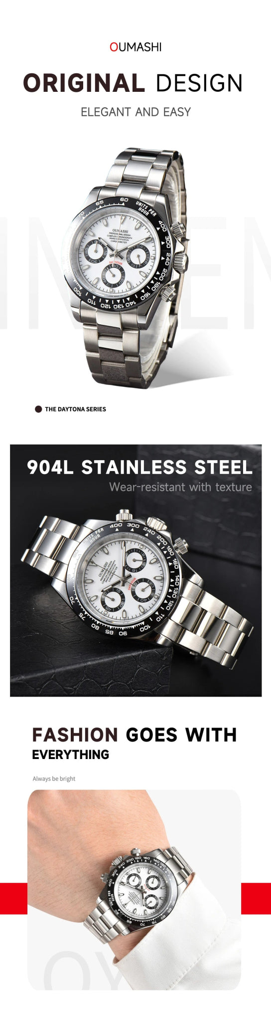 OUMASHI VK63 Man luxury panda watches Sports Quartz Watch Sapphire Stainless Steel Waterproof Chronometer for vk63 Movement - Prime Devine Supply14:200005100No.1;5:57000035NO LOGONo.1