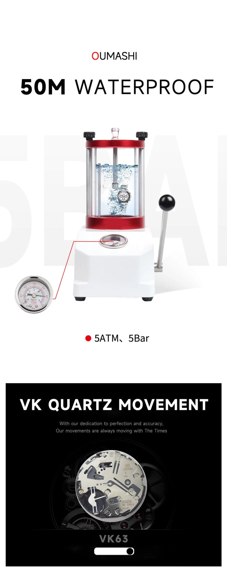 OUMASHI VK63 Man luxury panda watches Sports Quartz Watch Sapphire Stainless Steel Waterproof Chronometer for vk63 Movement - Prime Devine Supply14:200005100No.1;5:57000035NO LOGONo.1