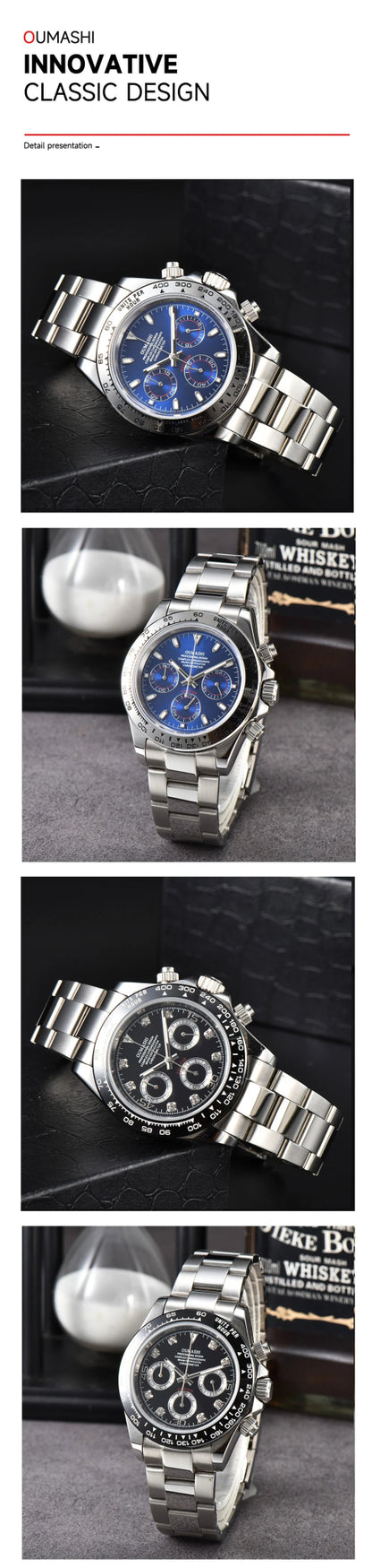 OUMASHI VK63 Man luxury panda watches Sports Quartz Watch Sapphire Stainless Steel Waterproof Chronometer for vk63 Movement - Prime Devine Supply14:200005100No.1;5:57000035NO LOGONo.1