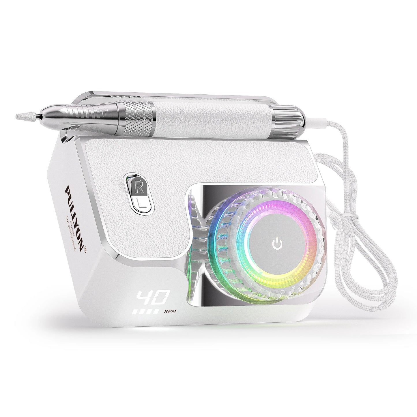 Promotion High Quality Luxury 40000RPM Rechargeable Manicure Pedicure Nail Polisher for Home Salon - Prime Devine Supply14:29;200007763:201336100WHITE