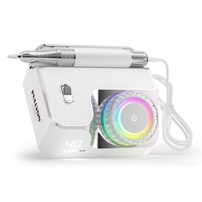 Promotion High Quality Luxury 40000RPM Rechargeable Manicure Pedicure Nail Polisher for Home Salon - Prime Devine Supply14:29;200007763:201336100WHITE