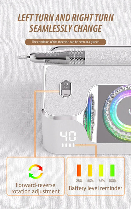 Promotion High Quality Luxury 40000RPM Rechargeable Manicure Pedicure Nail Polisher for Home Salon - Prime Devine Supply14:200006152;200007763:201336100light green