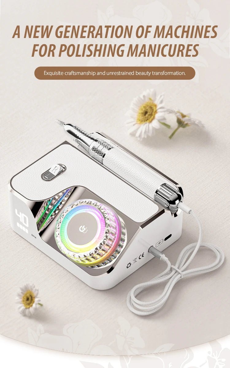 Promotion High Quality Luxury 40000RPM Rechargeable Manicure Pedicure Nail Polisher for Home Salon - Prime Devine Supply14:200006152;200007763:201336100light green