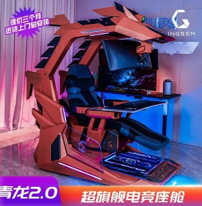 Qinglong Computer Cockpit E - Sports Space Capsule Computer Desk - Prime Devine Supply14:36545811