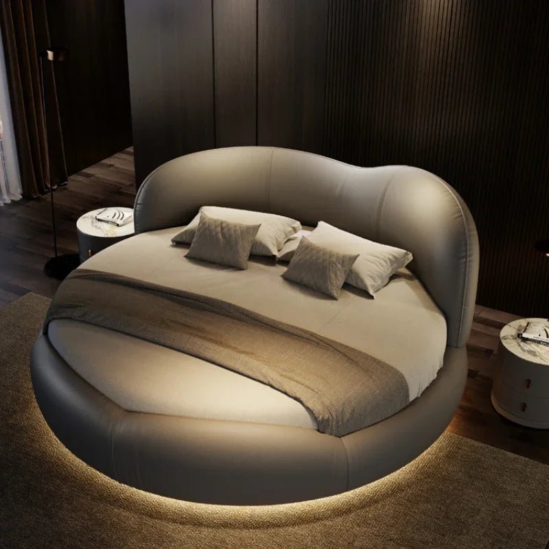 Regale Luxury Pretty Double Bed King Size Modern Italian Round Bed Loft Villa Vintage Cama Queen Size Entrance Hall Furniture - Prime Devine Supply14:365458cabinet 1pcscabinet 1pcs