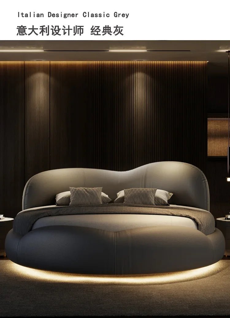 Regale Luxury Pretty Double Bed King Size Modern Italian Round Bed Loft Villa Vintage Cama Queen Size Entrance Hall Furniture - Prime Devine Supply14:365458cabinet 1pcscabinet 1pcs