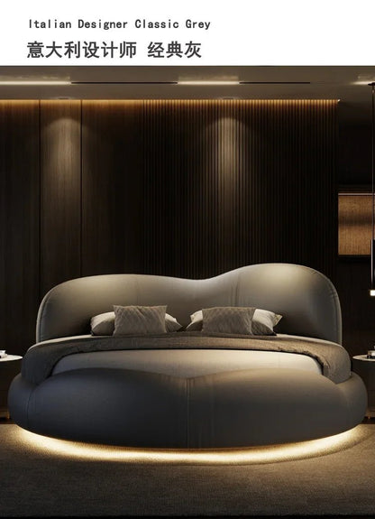 Regale Luxury Pretty Double Bed King Size Modern Italian Round Bed Loft Villa Vintage Cama Queen Size Entrance Hall Furniture - Prime Devine Supply14:365458cabinet 1pcscabinet 1pcs