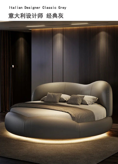 Regale Luxury Pretty Double Bed King Size Modern Italian Round Bed Loft Villa Vintage Cama Queen Size Entrance Hall Furniture - Prime Devine Supply14:365458cabinet 1pcscabinet 1pcs