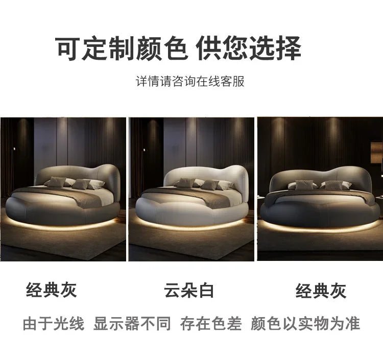 Regale Luxury Pretty Double Bed King Size Modern Italian Round Bed Loft Villa Vintage Cama Queen Size Entrance Hall Furniture - Prime Devine Supply14:365458cabinet 1pcscabinet 1pcs