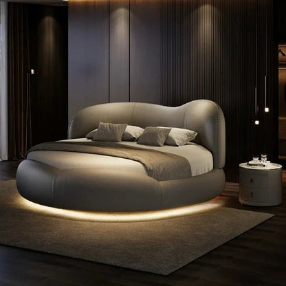 Regale Luxury Pretty Double Bed King Size Modern Italian Round Bed Loft Villa Vintage Cama Queen Size Entrance Hall Furniture - Prime Devine Supply14:365458cabinet 1pcscabinet 1pcs