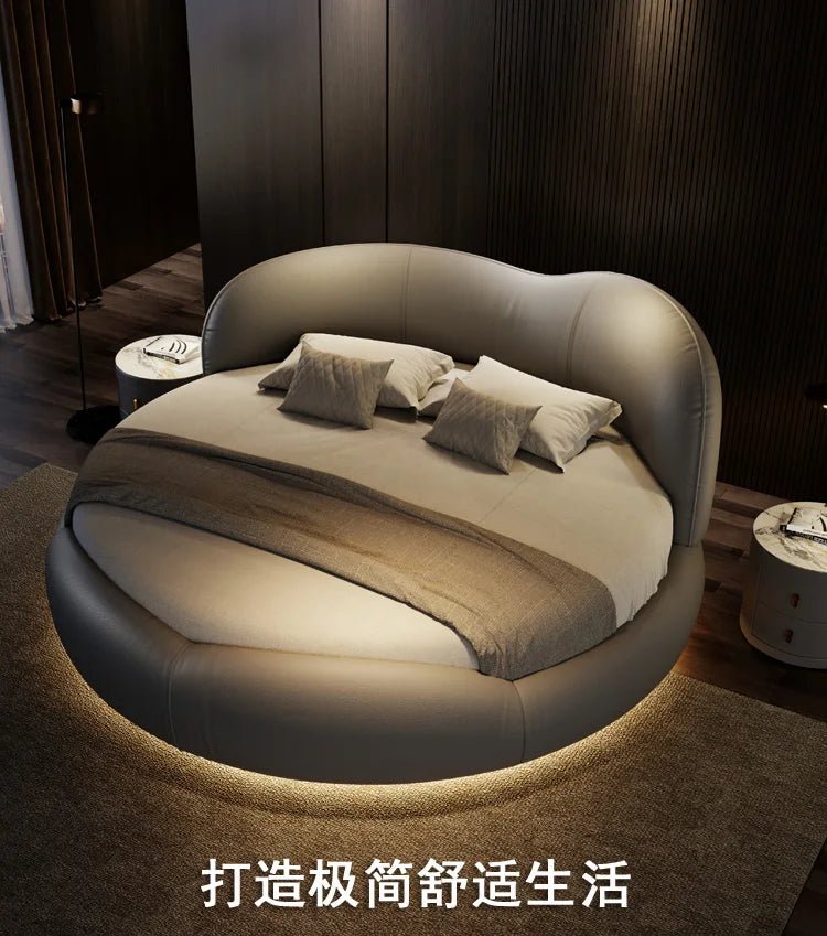 Regale Luxury Pretty Double Bed King Size Modern Italian Round Bed Loft Villa Vintage Cama Queen Size Entrance Hall Furniture - Prime Devine Supply14:365458cabinet 1pcscabinet 1pcs