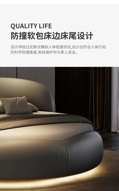 Regale Luxury Pretty Double Bed King Size Modern Italian Round Bed Loft Villa Vintage Cama Queen Size Entrance Hall Furniture - Prime Devine Supply14:365458cabinet 1pcscabinet 1pcs