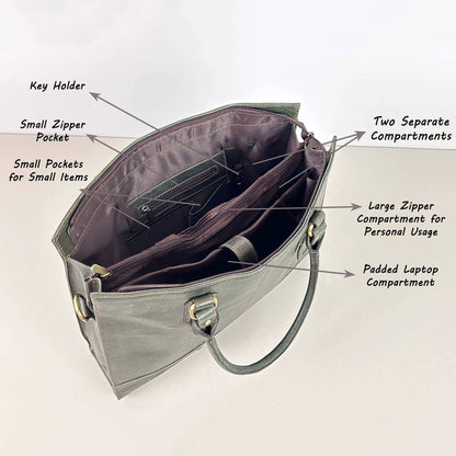 The Signature 17" Bag, Olive Green - Prime Devine Supply43734648029367Womens Laptop Bag