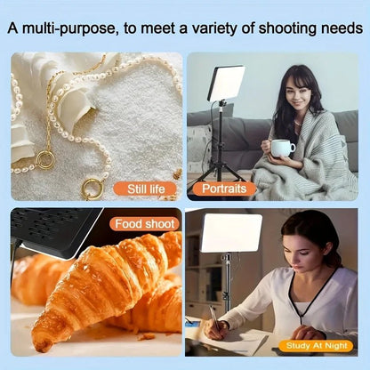 Video fill light 10.0 inch with adjustable tripod stand 43.31 inch stand, suitable for studio flash photography, makeup photogra - Prime Devine Supply14:193black