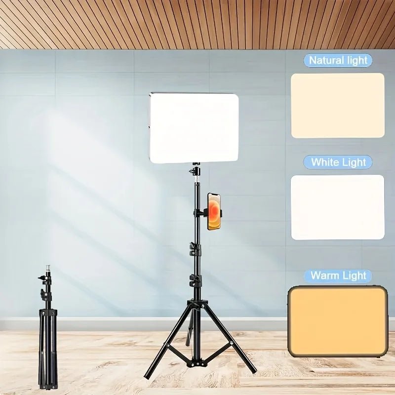 Video fill light 10.0 inch with adjustable tripod stand 43.31 inch stand, suitable for studio flash photography, makeup photogra - Prime Devine Supply14:193black