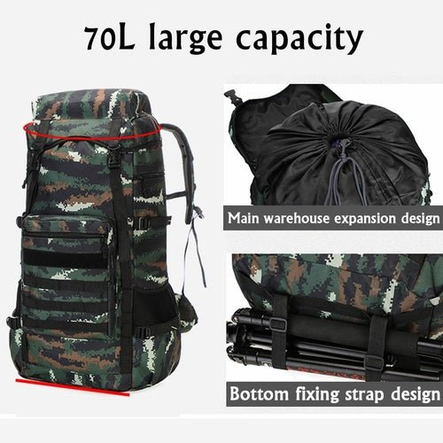 Waterproof Outdoor Camping 70L Military Backpack - Prime Devine SupplyONFY032100CPBK70LA1-DSTDessert