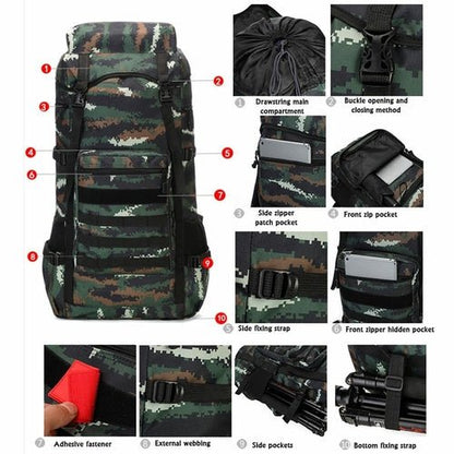 Waterproof Outdoor Camping 70L Military Backpack - Prime Devine SupplyONFY032100CPBK70LA1-DSTDessert